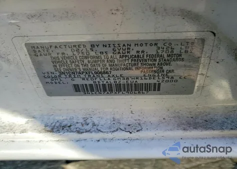 2015 Nissan Versa 1.6 Sv z USA, uszkodzony, nr VIN 3N1CN7APXFL906867